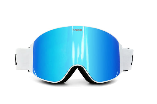 SNØK Glacier Goggles – White (Ice Blu mirror)