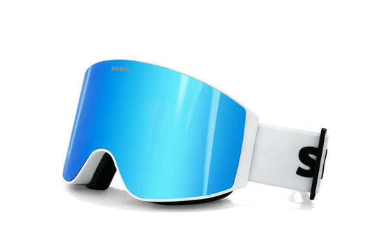 SNØK Glacier Goggles – White (Ice Blu mirror)