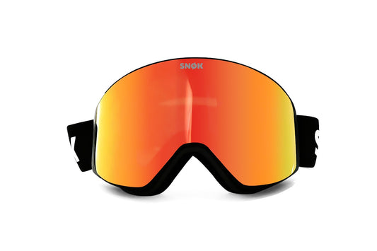 SNØK Glacier Goggles – Black (Red mirror)