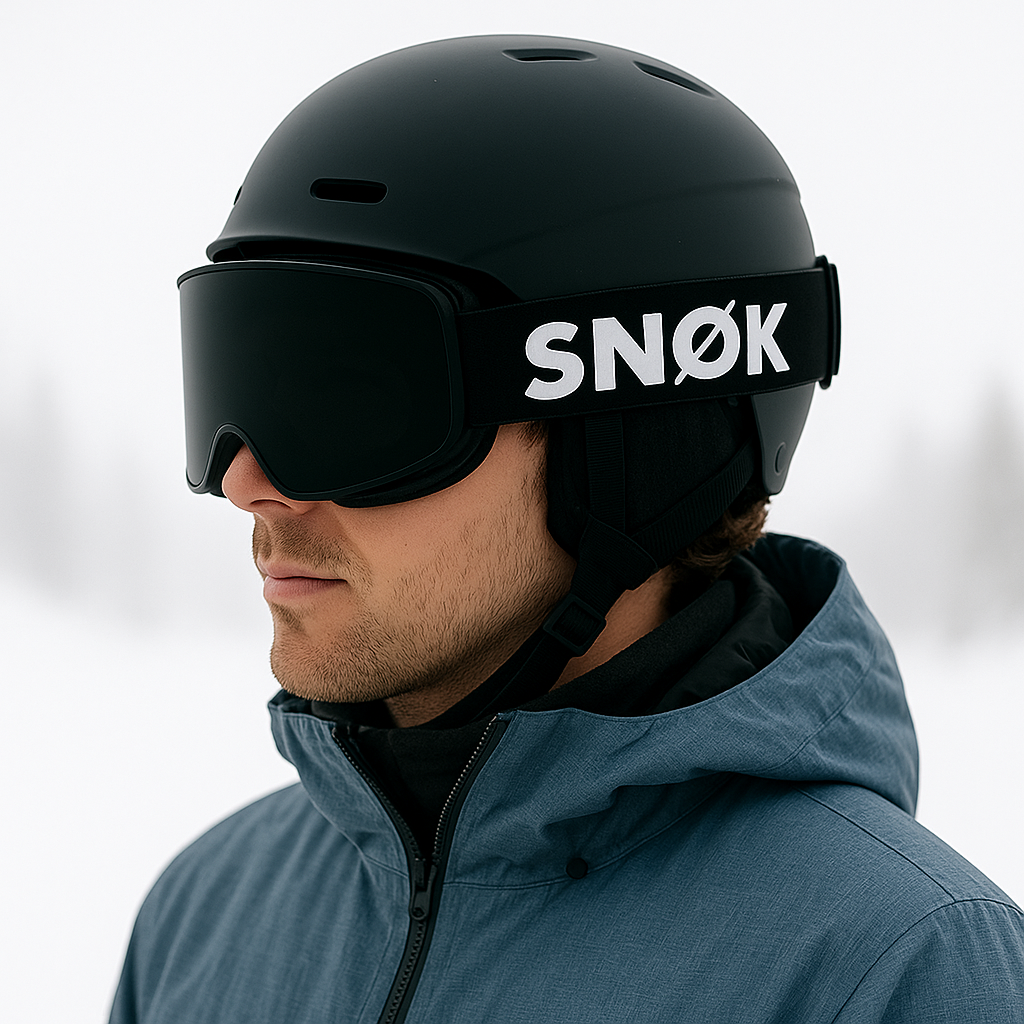 SNØK Glacier Goggles – Black (Matte Black mirror)